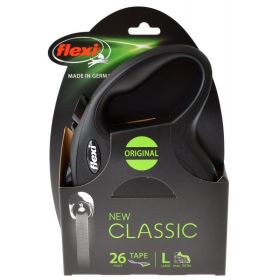 Flexi New Classic Retractable Tape Leash - Black - Large - 26' Tape (Pets up to 110 lbs)