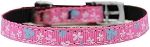 Butterfly Nylon Dog Collar with classic buckle 3/8" (Color/Size: Pink Size 12)