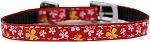 Butterfly Nylon Dog Collar with classic buckle 3/8" (Color/Size: Red Size 12)