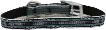 Preppy Stripes Nylon Dog Collar with classic buckles 3/8"