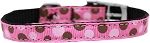 Confetti Dots Nylon Dog Collar with classic buckle 3/8" (Color/Size: Bright Pink Size 12)