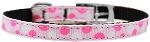 Confetti Dots Nylon Dog Collar with classic buckle 3/8" (Color/Size: Light Pink Size 12)