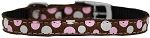 Confetti Dots Nylon Dog Collar with classic buckle 3/8" (Color/Size: Brown Size 12)