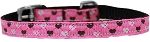 Argyle Hearts Nylon Dog Collar with classic buckle 3/8"