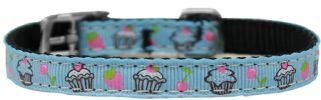 Cupcakes Nylon Dog Collar with classic buckle 3/8"