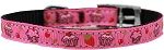 Cupcakes Nylon Dog Collar with classic buckle 3/8" (Color/Size: Pink Size 12)