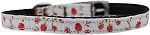 Roses Nylon Dog Collar with classic buckle 3/8" (Color/Size: Red Size 12)