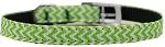 Chevrons Nylon Dog Collar with classic buckle 3/8" (Color/Size: Lime Green Size 12)