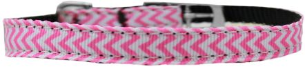 Chevrons Nylon Dog Collar with classic buckle 3/8"