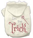 I'm the Trick Rhinestone Hoodies (Color/Size: Cream M)