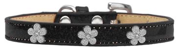 Silver Flower Widget Dog Collar