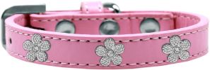 Silver Flower Widget Dog Collar