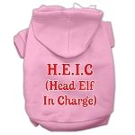 Head Elf In Charge Screen Print Pet Hoodies (Color/Size: Light Pink Size XS)