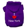 I Love New York Screen Print Pet Hoodies