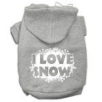 I Love Snow Screenprint Pet Hoodies (Color/Size: Grey Size XS)