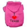 I Love Texas Screen Print Pet Hoodies