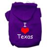 I Love Texas Screen Print Pet Hoodies