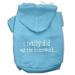 I really did eat the Homework Screen Print Pet Hoodies (Color/Size: Baby Blue Size XS)