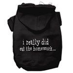 I really did eat the Homework Screen Print Pet Hoodies (Color/Size: Black Size XS)