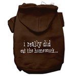 I really did eat the Homework Screen Print Pet Hoodies (Color/Size: Brown Size XS)