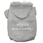 I really did eat the Homework Screen Print Pet Hoodies (Color/Size: Grey Size XS)