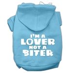 I'm a Lover not a Biter Screen Printed Dog Pet Hoodies (Color/Size: Baby Blue Size XXL)