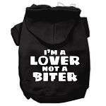 I'm a Lover not a Biter Screen Printed Dog Pet Hoodies (Color/Size: Black Size XXXL)