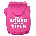 I'm a Lover not a Biter Screen Printed Dog Pet Hoodies (Color/Size: Bright Pink Size XXXL)