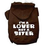 I'm a Lover not a Biter Screen Printed Dog Pet Hoodies (Color/Size: Brown Size XXL)