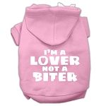 I'm a Lover not a Biter Screen Printed Dog Pet Hoodies (Color/Size: Light Pink Size XXL)