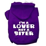 I'm a Lover not a Biter Screen Printed Dog Pet Hoodies (Color/Size: Purple Size XXXL)