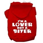 I'm a Lover not a Biter Screen Printed Dog Pet Hoodies (Color/Size: Red Size XXL)