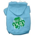 Irish Pup Screen Print Pet Hoodies (Color/Size: Baby Blue Size XS)