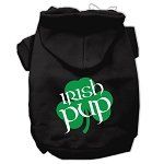 Irish Pup Screen Print Pet Hoodies (Color/Size: Black Size XS)