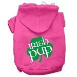 Irish Pup Screen Print Pet Hoodies (Color/Size: Bright Pink Size XS)