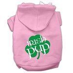 Irish Pup Screen Print Pet Hoodies (Color/Size: Light Pink Size XS)