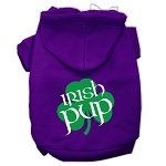 Irish Pup Screen Print Pet Hoodies (Color/Size: Purple Size XS)