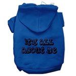 It's All About Me Screen Print Pet Hoodies (Color/Size: Blue Size XS)