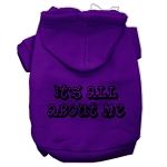 It's All About Me Screen Print Pet Hoodies (Color/Size: Purple Size XXXL)