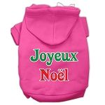 Joyeux Noel Screen Print Pet Hoodies (Color/Size: Bright Pink XXL)