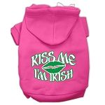 Kiss Me I'm Irish Screen Print Pet Hoodies (Color/Size: Bright Pink Size XXL)