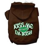 Kiss Me I'm Irish Screen Print Pet Hoodies (Color/Size: Brown Size XXXL)