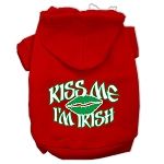 Kiss Me I'm Irish Screen Print Pet Hoodies (Color/Size: Red Size XXL)