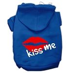 Kiss Me Screen Print Pet Hoodies (Color/Size: Blue Size XXXL)