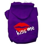 Kiss Me Screen Print Pet Hoodies (Color/Size: Purple Size XXL)