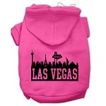 Las Vegas Skyline Screen Print Pet Hoodies (Color/Size: Bright Pink Size XL)