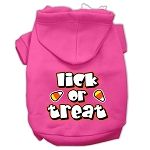 Lick Or Treat Screen Print Pet Hoodies (Color/Size: Bright Pink Size XXL)