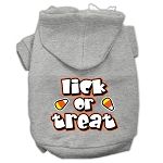 Lick Or Treat Screen Print Pet Hoodies (Color/Size: Grey XXL)