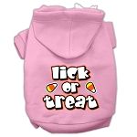 Lick Or Treat Screen Print Pet Hoodies (Color/Size: Light Pink Size XXL)