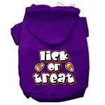 Lick Or Treat Screen Print Pet Hoodies (Color/Size: Purple Size XXL)